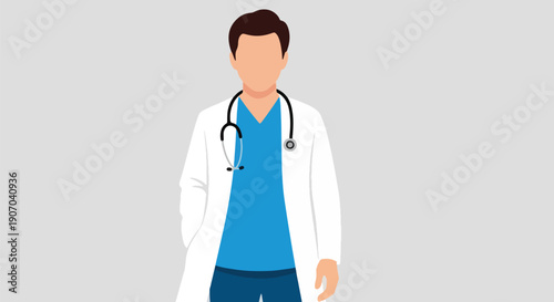 Medical Doctor with Stethoscope Healthcare Professional.