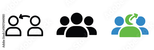 Referral vector icon for meeting and networking designs, people referral indicators, reference and recommendation rank titles, professional connection symbols