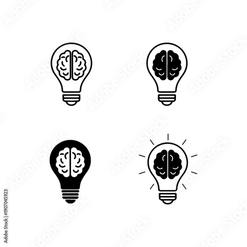 Lamp icon set. Idea lamp, light bulb, electric power. Lamp icon set. Idea lamp, light bulb, electric power in vector.