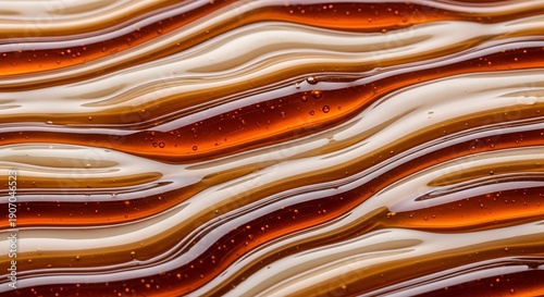 Wallpaper Mural abstract syrup swirls, brown and white liquid texture Torontodigital.ca