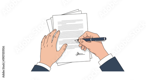 Signing document business agreement contract.