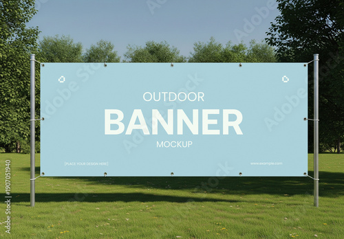 Outdoor Banner Mockup Template PSD