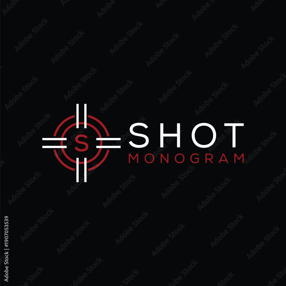 Obraz premium Initial Letter S Shot Hunting Focus Logo Design Inspiration