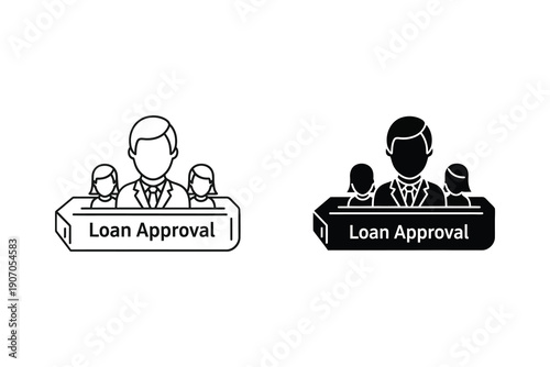 Loan Approval Process with Business People Vector Illustration