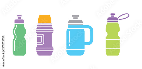 Here’s a solid icon representing a water bottle, designed in a glyph style for use on websites or mobile apps, suitable for fitness and beverages, including a vector illustration of a sports bottle.