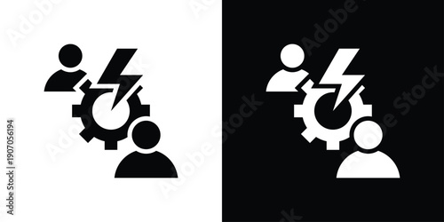Conflict Resolution Icon Sheet Black And White