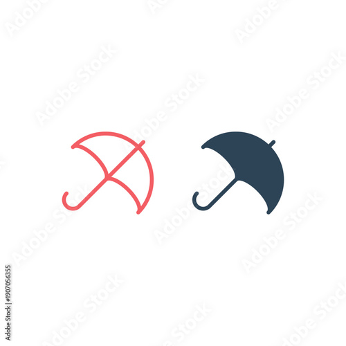 Umbrella vector icons set template