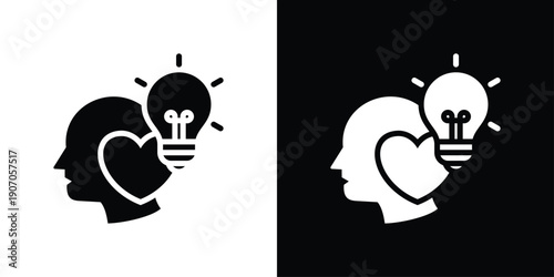 Emotional Intelligence Icon Sheet Black And White