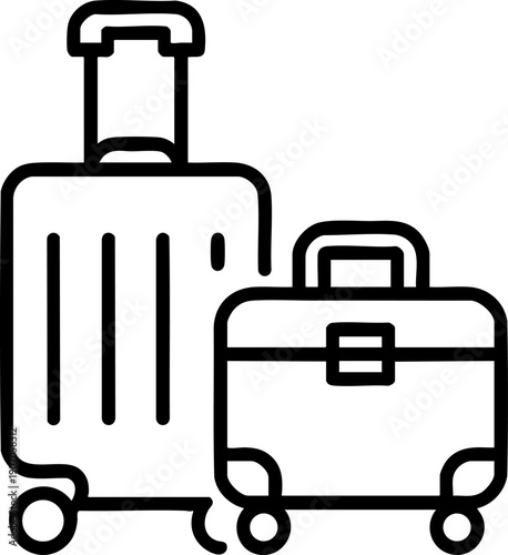 Travel Luggage Line Icon – Suitcase, Baggage and Tourism Symbol