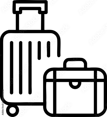 Travel Luggage Line Icon – Suitcase, Baggage and Tourism Symbol