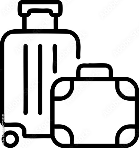 Travel Luggage Line Icon – Suitcase, Baggage and Tourism Symbol