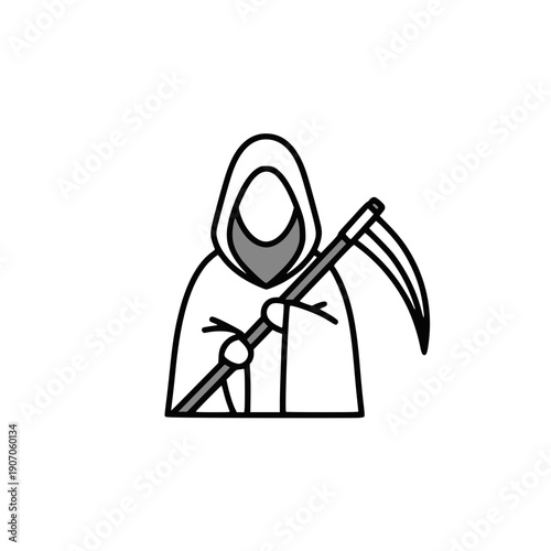 Azrael Grim Reaper Flat Icon Vector Illustration