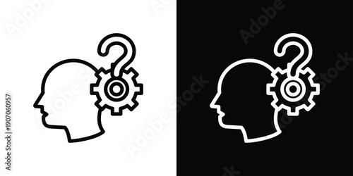 Critical Thinking Icon Sheet Black And White