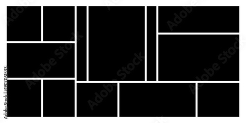 Mosaic collage pictures collection. Collage mood board grid template. Set of presentation backgrounds. Photo layout. Album Gallery banner vector illustration.eps,10