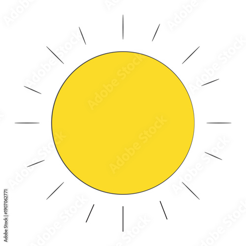 Hot sun isolated on white background