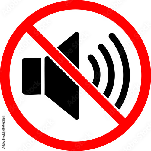 No Speaker Sound Line Icon – Muted Audio, Silence Mode and Sound Restriction Symbol
