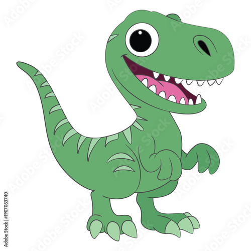 Flat tyrannosaurus rex isolated on white background