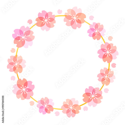 可愛いさくらの花のリース