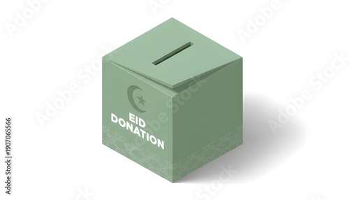 Islamic Green Charity Donation Box For Eid Al Fit 