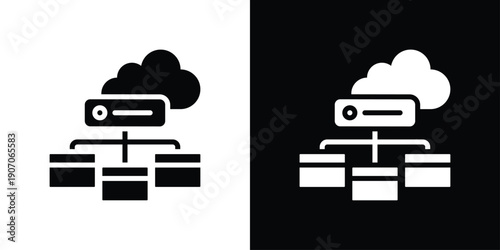 Bild auf Leinwand Load Balancer Icon Sheet Black And White