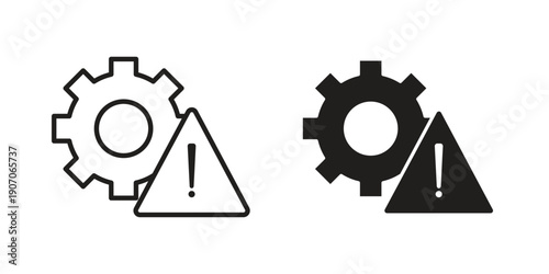 Technical warning icon. Trendy Flat style for graphic design, Website, UI. EPS10