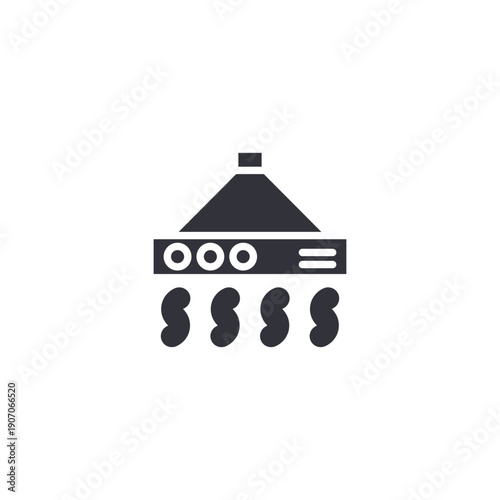 Kitchen range hood icon symbolizing ventilation system, cooking area appliance, and smoke extraction equipment.