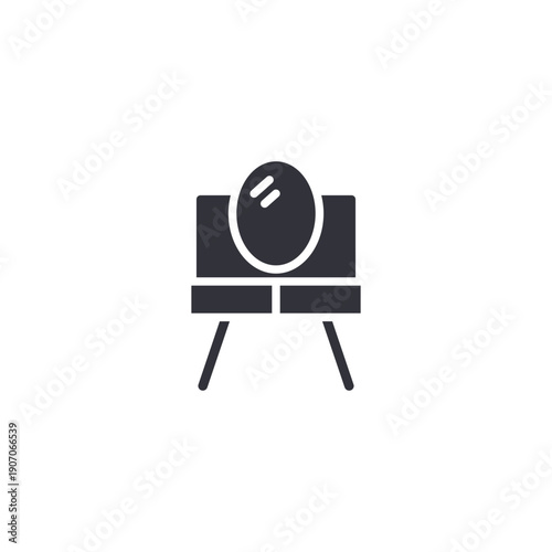 Presentation board on easel icon representing interior planning, design consultation, and project visualization.