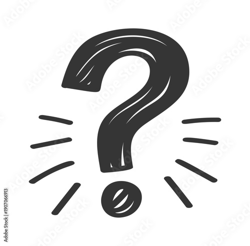 Hand drawn question mark sticker
