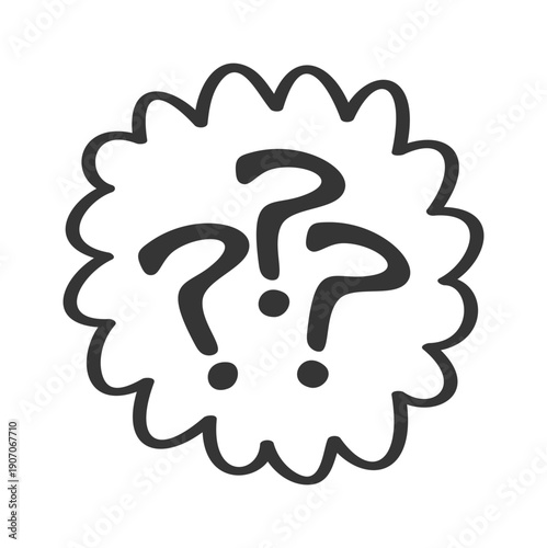 Reinforced question mark doodle sticker