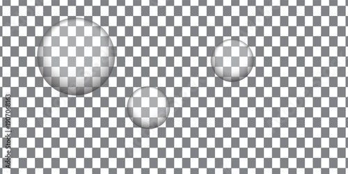 Realistic water droplets on the transparent window. Vector