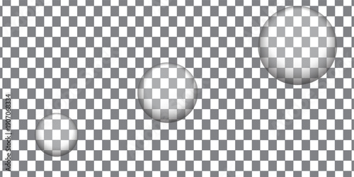 Realistic water droplets on the transparent window. Vector