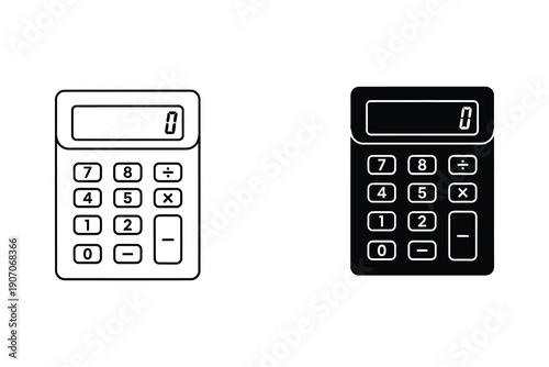 Dual Tone Calculator Icons in Flat Design Style vector illustration