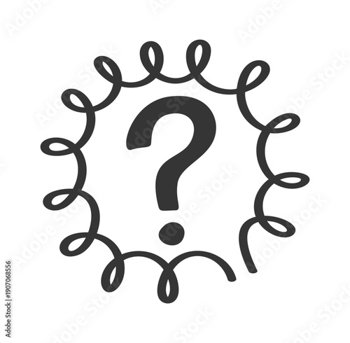 Whimsical thoughts question mark sticker