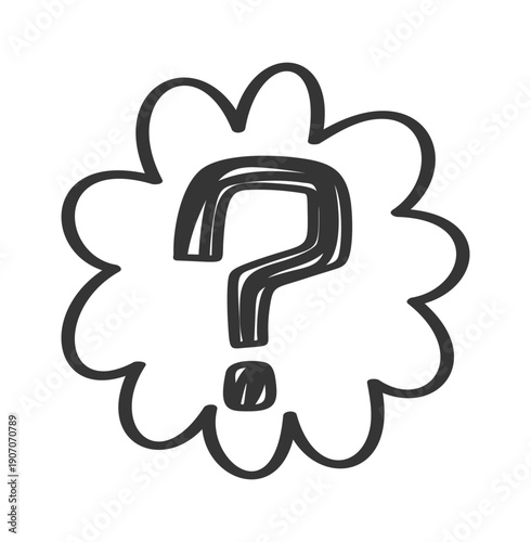 Question bubble round sticker design