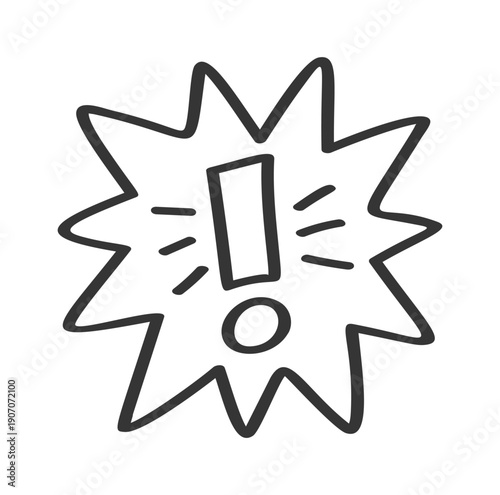 Doodle exclamation hand drawn sticker