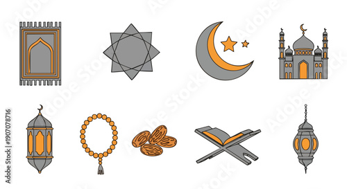 Ensemble Dicônes Traditionnelles Ramadan Ambre Gris