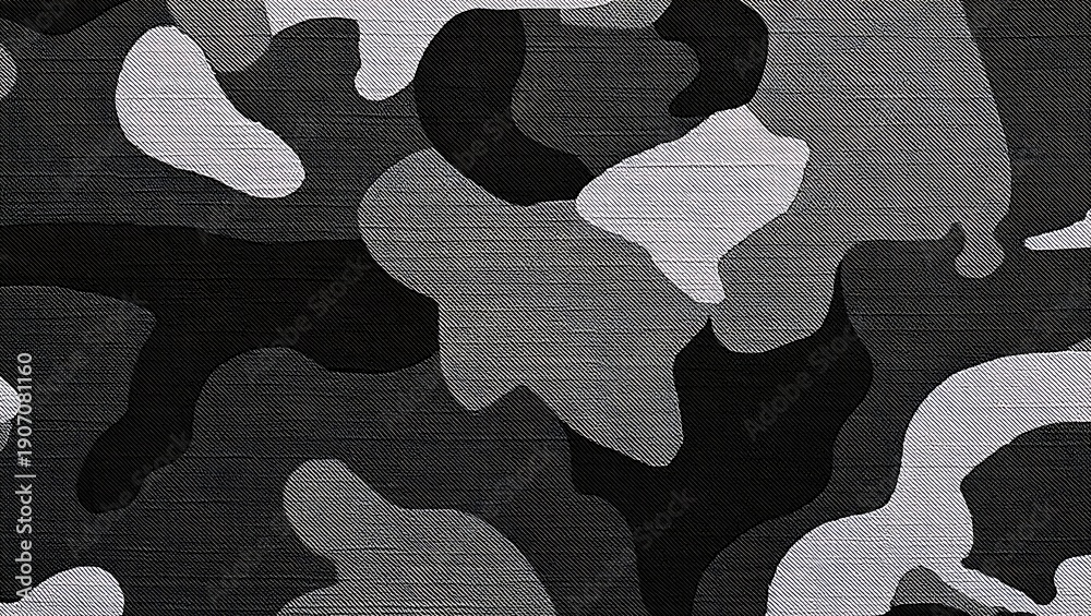 Naklejka premium Monochromatic camouflage pattern abstract background texture for design applications