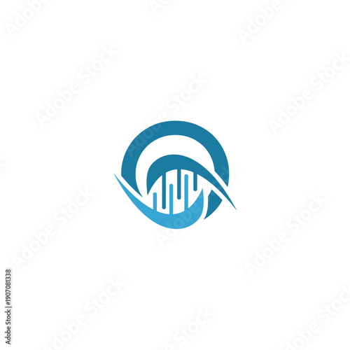 Modern DNA Helix Logo for Biotechnology and Science, modern and simple logo design