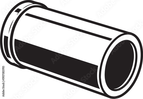 Barbell Sleeve Adapter Black and White Line Art Icon.eps