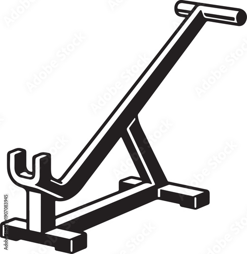 Deadlift Jack Black and White Line Art Icon.eps