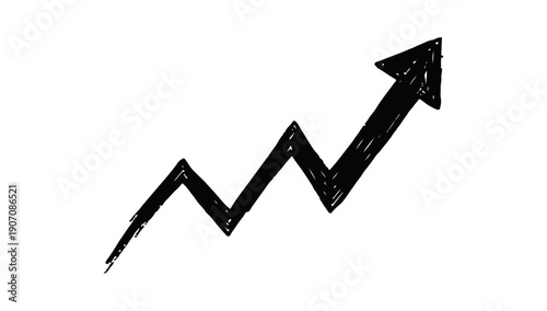 Black arrow graph showing upward business growth trend