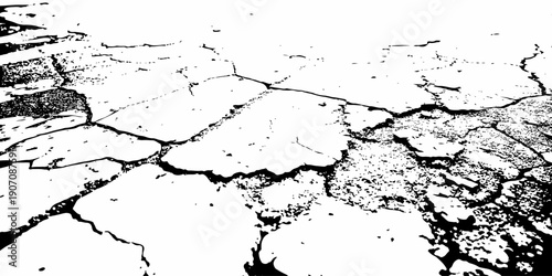 Black and white dirty grunge texture of cracked paint on asphalt and abstract effect old concrete faded wall dry surface patterns background.
