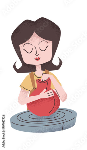 Woman pottery master artistic spirit