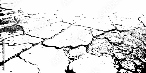 Black and white dirty grunge texture of cracked paint on asphalt and abstract effect old concrete faded wall dry surface patterns background.
