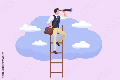 Wallpaper Mural Man Looking Through Telescope Torontodigital.ca