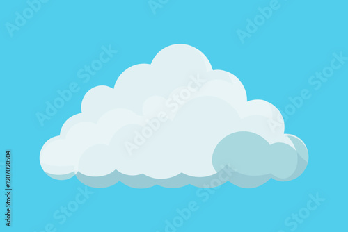 Fluffy white cloud on bright blue sky background
