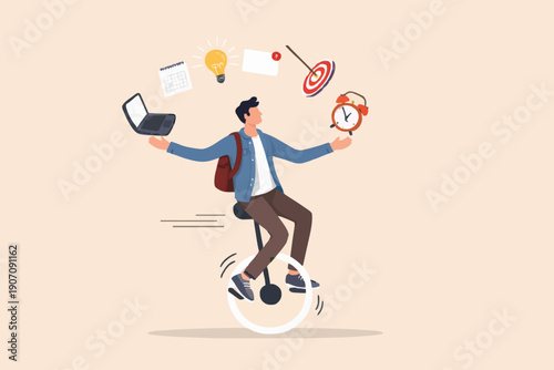 Person Balancing Many Things