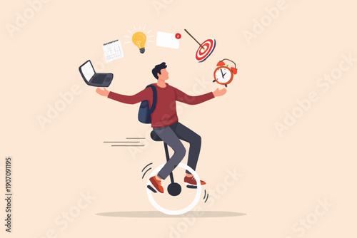 Person Balancing Many Things