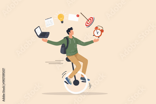 Person Balancing Many Things