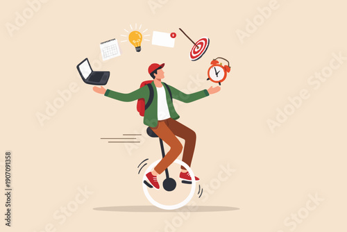 Person Balancing Many Things